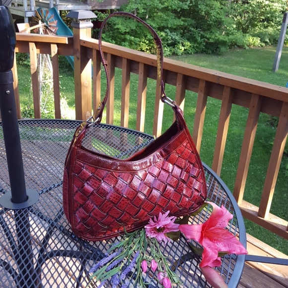 MC Handbags - Red MC medium size woven purse